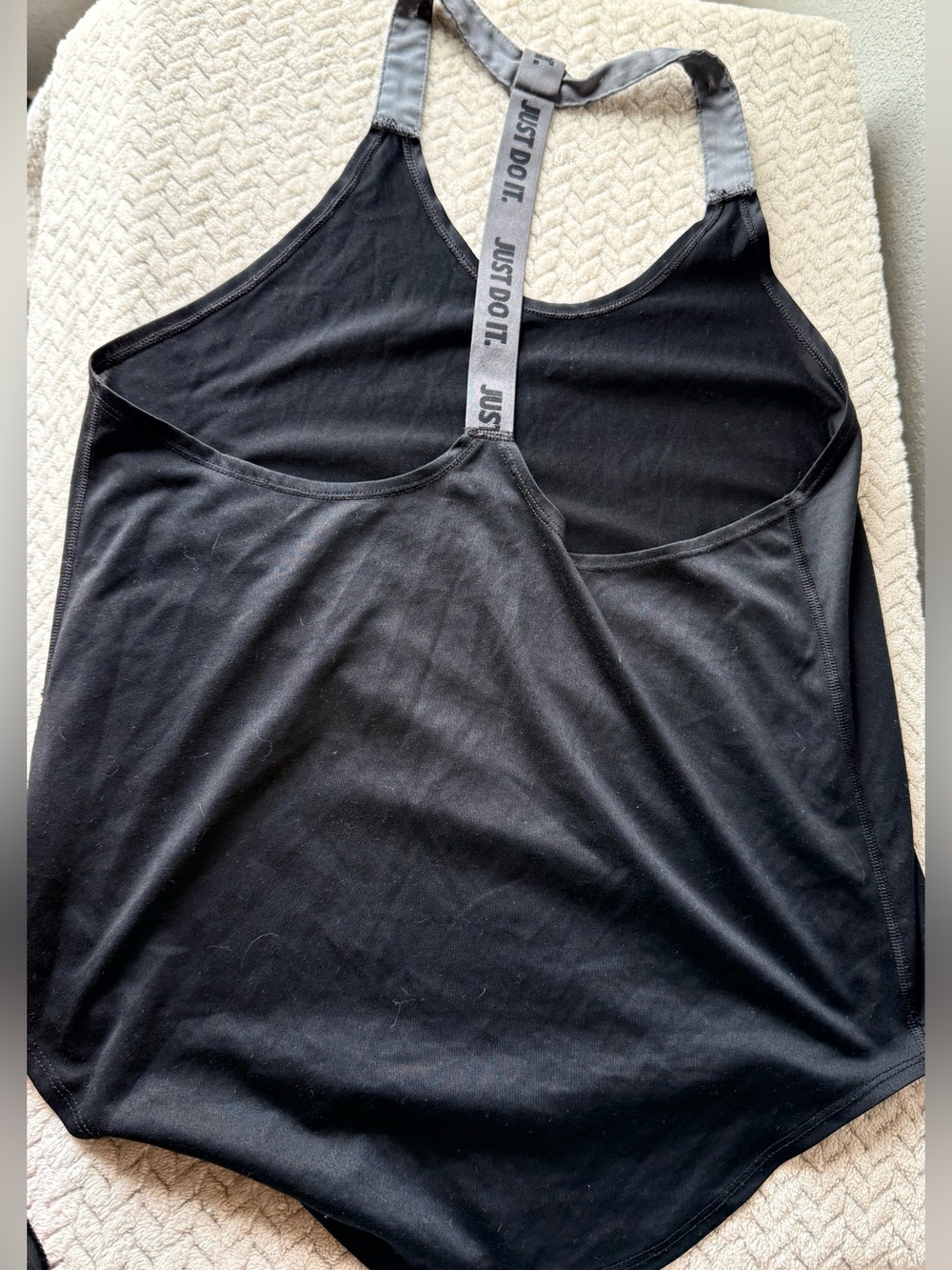 Nike Women's Black Tank Top with Gray Straps